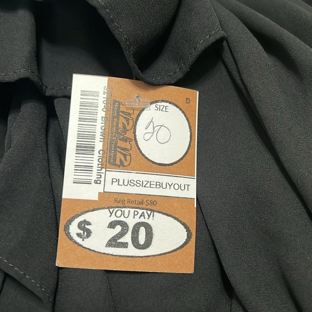 Eloquii Chiffon Tie Front Chiffon Blouse Black Size 20 NWOT - Picture 11 of 11